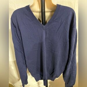 Men’s Brooks Brothers 100% Supima Cotton Navy Vneck Pullover Size L